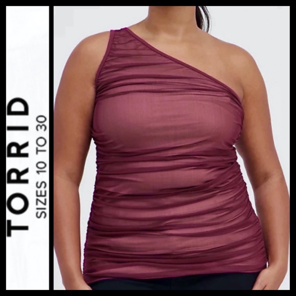 NWT Torrid One Shoulder Ruched Top
